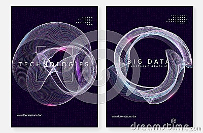 Visualization background. Technology for big data, artificial in Vector Illustration