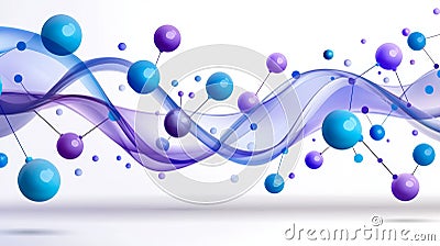 Visualization of big data. Wave flow background. Graphic abstract background. Analytical network visualization. Modern Cartoon Illustration