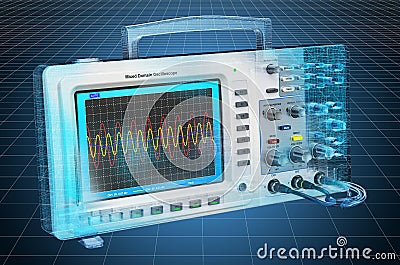Visualization 3d cad model of oscilloscope. 3D rendering Stock Photo