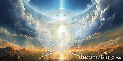 Visualization Of Divine Light In Heaven Stock Photo