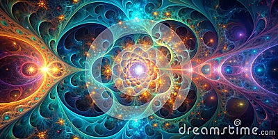 visualization of fractal realms Generative AI Stock Photo
