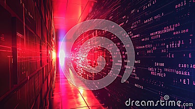 Visualization of a secure, encrypted data tunnel protecting privacy online. Cybersecurity expert Stock Photo