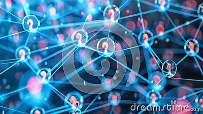 A visualization of user data being transferred between nodes highlighting the seamless communication within a Web3 Stock Photo
