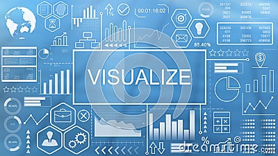 Visualize, Animated Typography Stock Photo