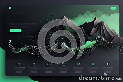 3D model of a website for training programmers. Generative AI Stock Photo