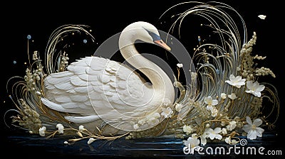 Visualize a graceful swan Stock Photo