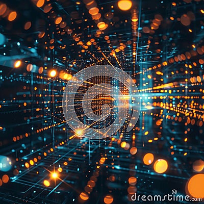 Visualize the metamorphosis of information technology with the advent of quantum computing Stock Photo