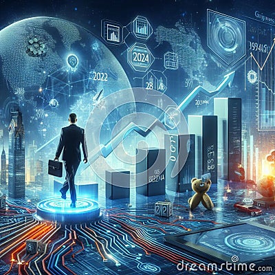 Business Expansion: Data-Driven Success and Technological Growth Stock Photo