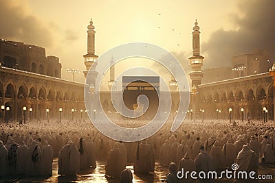 Visualize the spiritual journey of Hajj Stock Photo