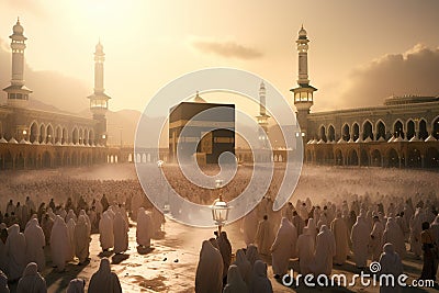 Visualize the spiritual journey of Hajj Stock Photo
