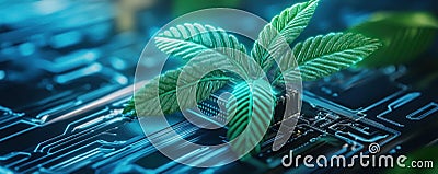 Visualize success with this Conceptual image of performance metrics and productivity tracking Witness the holographic data weaving Stock Photo