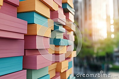 Visualize success with this vibrant Agile project management board with sticky notes and workflow planning image, perfect for Stock Photo