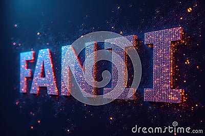 Visualizing AI Art Creation Through Text-Driven Illustration Stock Photo