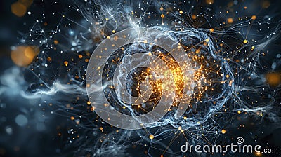 Visualizing cloud-powered data processes a glowing exploration of technology in a digital environment Stock Photo