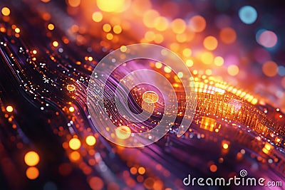 Visualizing the complexities of quantum computing in vibrant patterns of light Stock Photo