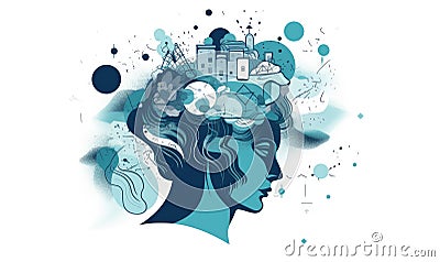 Visualizing the concept of creative mind Creating using generative AI tools Stock Photo