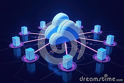 Visualizing DaaS Hosting via Abstraction and Data Flows Stock Photo