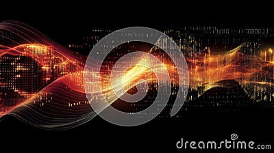 Visualizing Data Abstract Waves Of Binary Code Royalty Free Stock