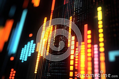 Visualizing Data, Dynamic Charts and Graphs Illuminate Insights Stock Photo