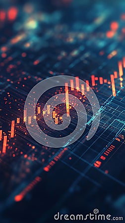 Visualizing Digital Trends and Data Insights with Dynamic Tech Graphs Stock Photo
