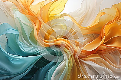 Visualizing the dynamism of life through color patterns, creating an interplay of colors and forms, an oil painting representation Stock Photo