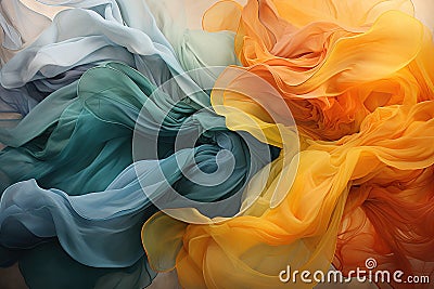 Visualizing the dynamism of life through color patterns, creating an interplay of colors and forms, an oil painting representation Stock Photo