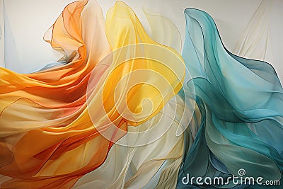 Visualizing the dynamism of life through color patterns, creating an interplay of colors and forms, an oil painting representation Stock Photo