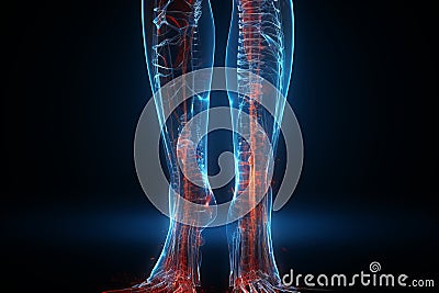 Visualizing the excruciating pain and discomfort caused by a severe leg fracture injury Stock Photo