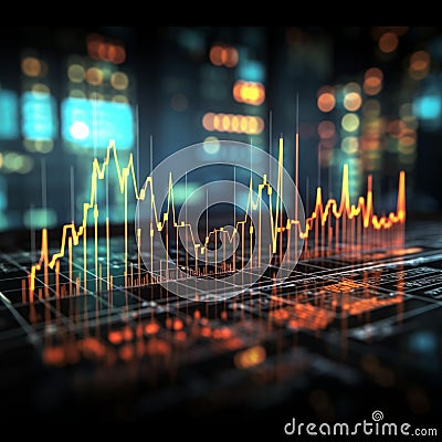 Visualizing financial trends Business and stock market graphs in focus Stock Photo