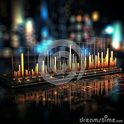 Visualizing financial trends Business and stock market graphs in focus Stock Photo