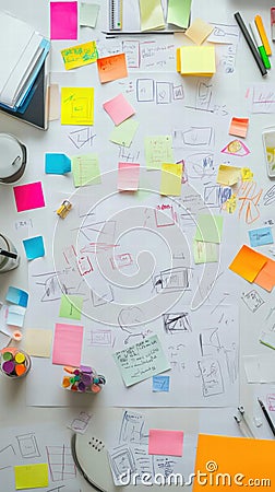 Visualizing Ideas, Brainstorming Strategies for Creative Projects, Enhancing Design Thinking Processes with Sketchi Stock Photo