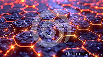 Visualizing the interconnectedness of data blocks in a blockchain through the geometric pattern of a honeycomb Stock Photo