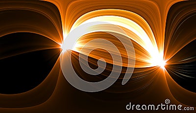Visualizing Mathematics series. Golden Lines of Fractal Universe. Intricate render of virtual topology for scientific Stock Photo