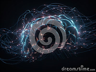 Visualizing Mental Health Abstract Brain Network Stock Photo
