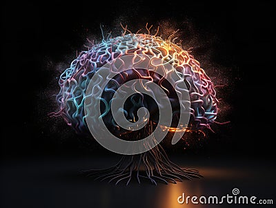 Visualizing Mental Health Abstract Brain Network Stock Photo