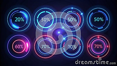 Visualizing Night Photography DataDriven Circular Progress Infographics Loading Bars and Charts for Mastering Your Stock Photo