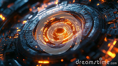Visualizing quantum phenomena with a vibrant and intricate design representing superposition and entanglement Stock Photo