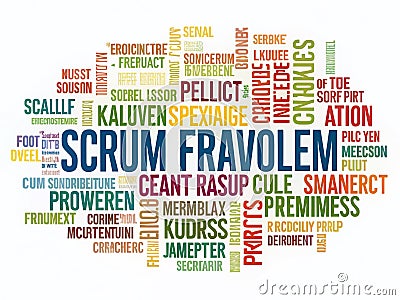 Visualizing Scrum A Word Cloud Overview of Agile Project Management Stock Photo