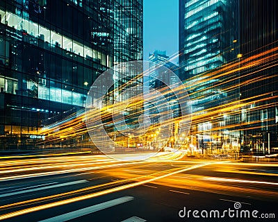 Visualizing the Speed of Light Between Two Businesses in Augmented Reality Generative AI Cartoon Illustration