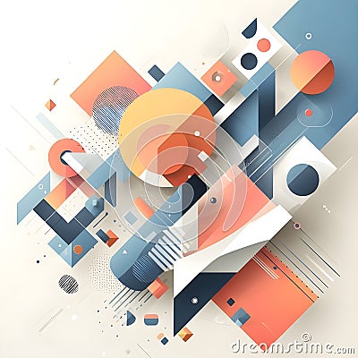 A visually appealing abstract background featuring a dynamic interplay of shapes in soothing sky-blue hues. Stock Photo