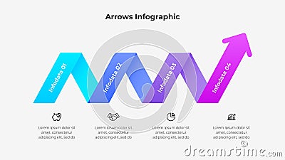 A visually appealing infographic showcasing colorful arrows, four data labels, and icon elements, ideal for visualizing Vector Illustration