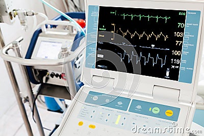 Vital Signs Monitor for Intra-Aortic Balloon Counterpulsation an Stock Photo