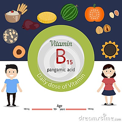 Vitamin B15 infographic Vector Illustration