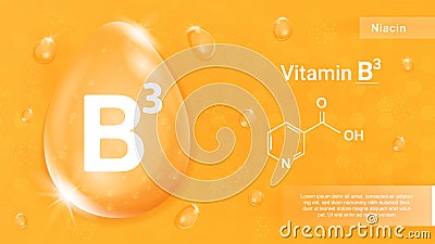 Vitamin B3 orange Vector Illustration