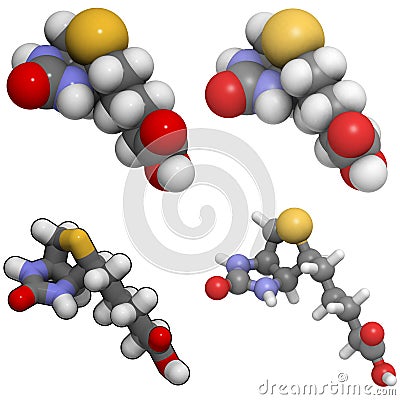 Vitamin B7 (biotin) molecule Stock Photo