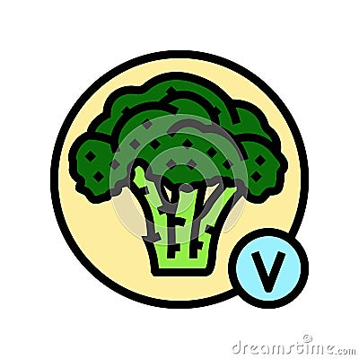 vitamin broccoli color icon vector illustration Cartoon Illustration