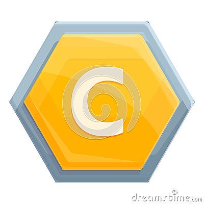 Vitamin c complex icon, cartoon style Vector Illustration