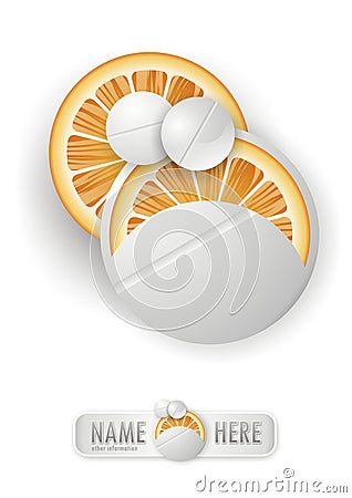 Vitamin C pill Vector Illustration