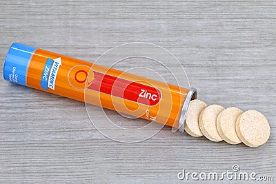 Vitamin C and Zinc Stock Photo