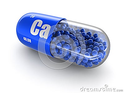 Vitamin capsule Ca (clipping path included). Stock Photo